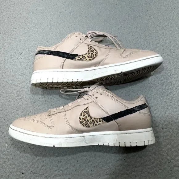 Nike Dunk Low SE Shoes Women 11.5 Primal Pink Cheetah Snakeskin Swoosh Sneaker - Picture 3 of 13